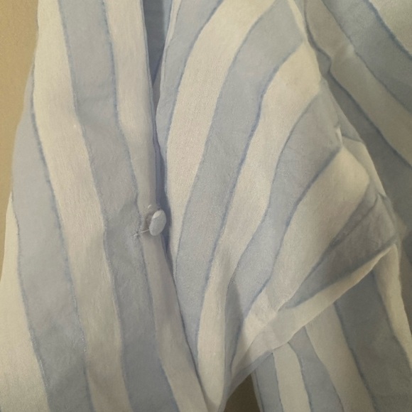 Umgee Light Blue and White Striped Button-Up Shirt - Picture 7 of 8